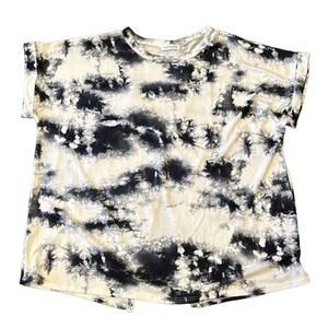 Lovelyn First Love Black White Tie Dye Crew Neck Tee - SUPER SOFT! Plus Size 2X